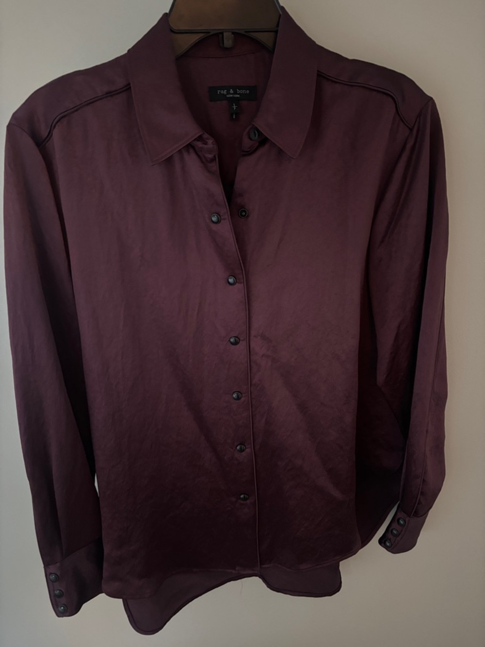 rag & bone Button-Front Shirt in Plum S